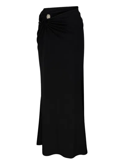 Christopher Esber Ruched High Waist Ankle Length Skirt With Buckle Detail In Black