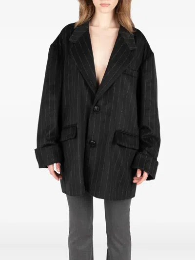 Société Anonyme Big Mama Pinstripe Blazer In Black