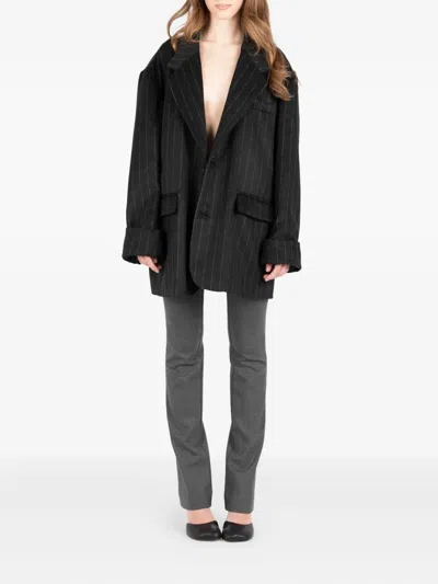 Société Anonyme Big Mama Pinstripe Blazer In Black