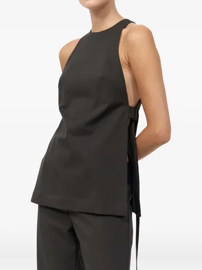 St Agni Side-tie Top In Brown