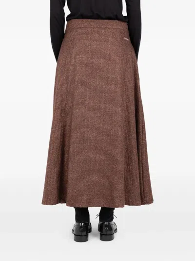 Société Anonyme Alex Tweed Midi Skirt In Brown