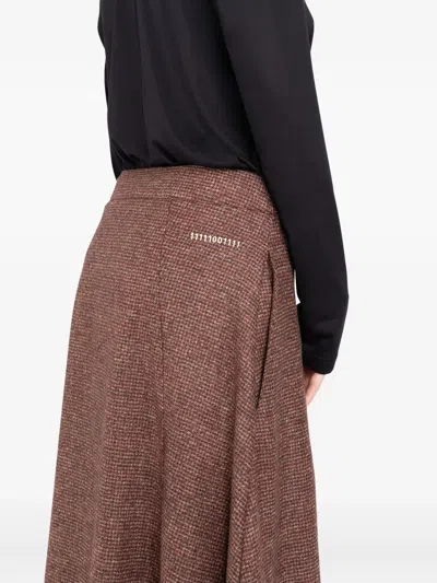 Société Anonyme Alex Tweed Midi Skirt In Brown