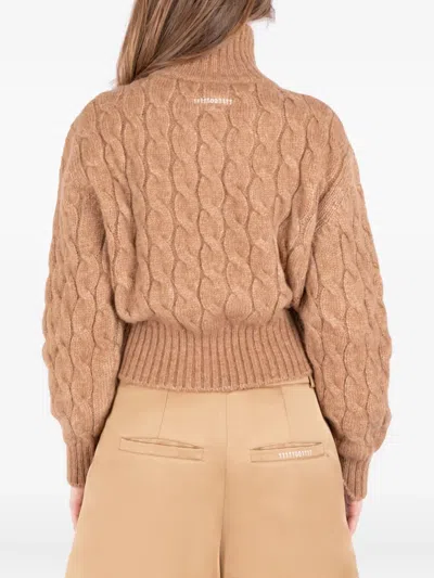 Société Anonyme Bia Cable-knit Zip-up Cardigan In Brown