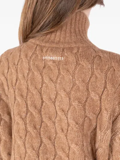 Société Anonyme Bia Cable-knit Zip-up Cardigan In Brown