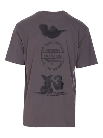 Y-3 Logo-print Crew-neck Tee In Purple