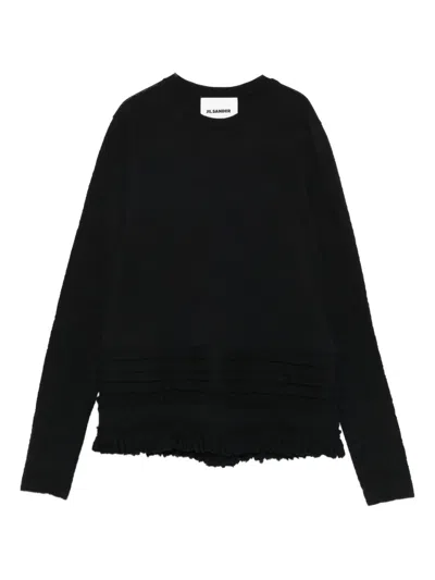 Jil Sander Wool-blend Sweatshirt In Black
