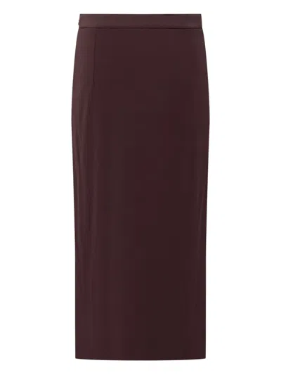 Tom Ford Wrap Pleated Maxi Skirt In Brown