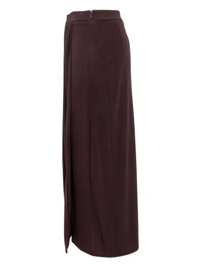 Tom Ford Wrap Pleated Maxi Skirt In Brown
