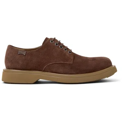 Camper Norman Lace-up Suede Derby Shoes In Brown