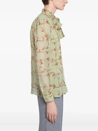Giambattista Valli Floral-print Blouse In Green