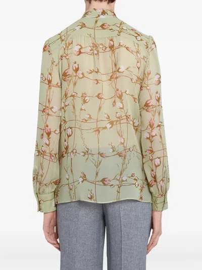 Giambattista Valli Floral-print Blouse In Green