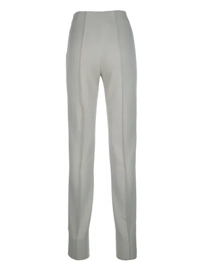 Giorgio Armani High Waist Slim Fit Trousers With Seam Detailing In Gray