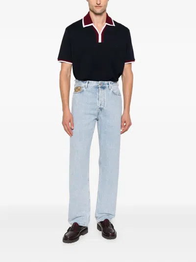 Gucci Washed Denim Pant With Gg Insert