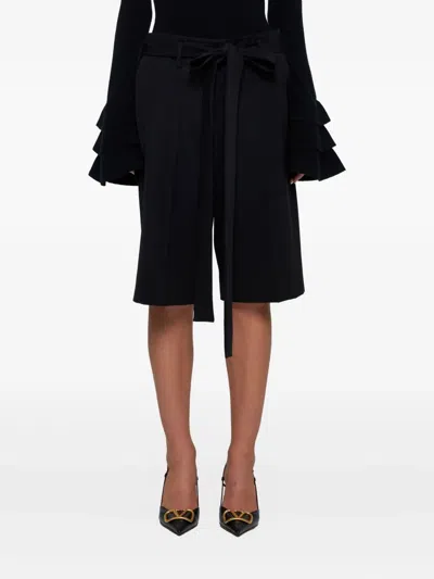 Valentino Self-tie Sash Wool Shorts