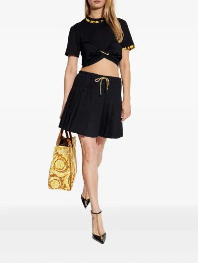 Versace Pleated Drawstring Skirt