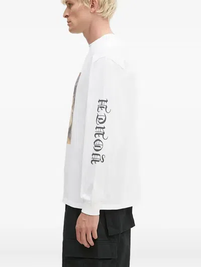 Aries Wolf-print Long-sleeve T-shirt In White