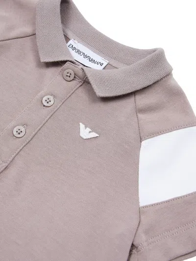 Emporio Armani Colour-block Polo Shirt In Brown