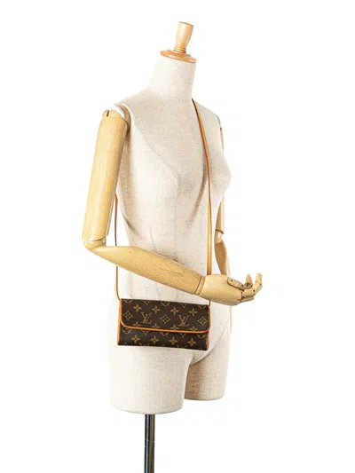 Pre-owned Louis Vuitton 1999 Monogram Pochette Twin Pm Crossbody Bag