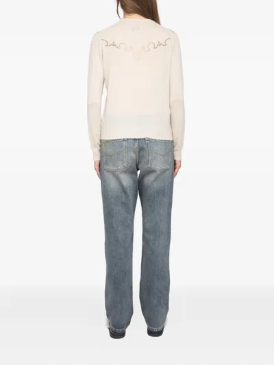 Zadig & Voltaire Skull-embellished Cashmere Sweater In Neutral