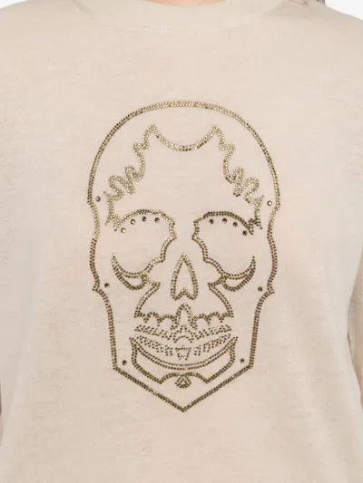Zadig & Voltaire Skull-embellished Cashmere Sweater In Neutral