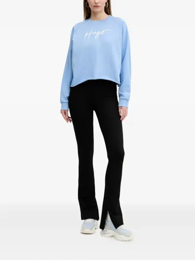 Hugo Boss Logo-print Sweatshirt In Blue
