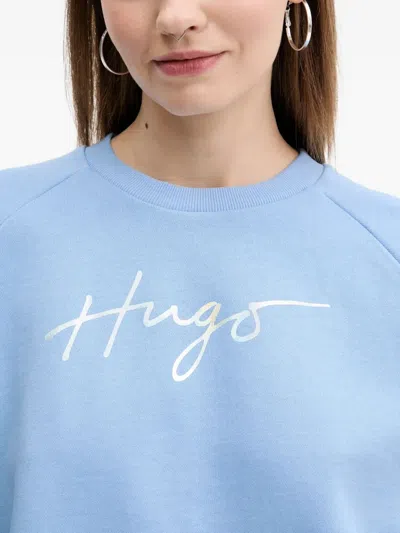 Hugo Boss Logo-print Sweatshirt In Blue