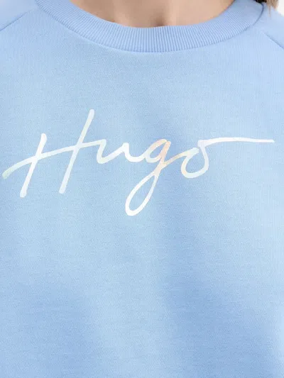 Hugo Boss Logo-print Sweatshirt In Blue