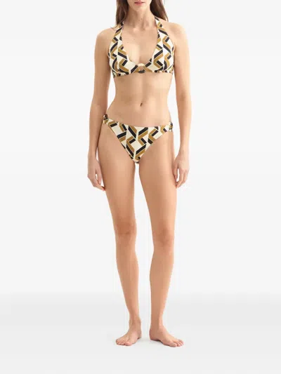 Eres Dimension Geometric-print Triangle Bikini Top In Multi