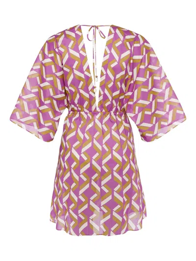 Eres Feel Patterned Cotton Voile Minidress In Multi