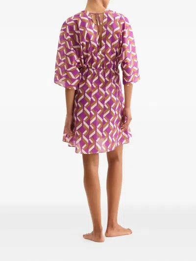 Eres Feel Patterned Cotton Voile Minidress In Multi