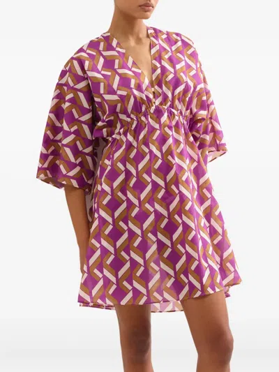 Eres Feel Patterned Cotton Voile Minidress In Multi