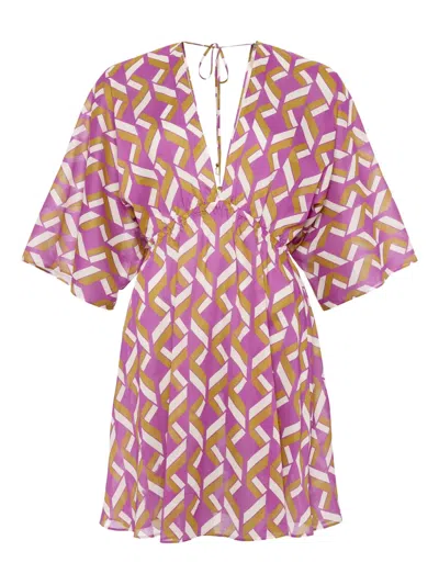 Eres Feel Patterned Cotton Voile Minidress In Multi
