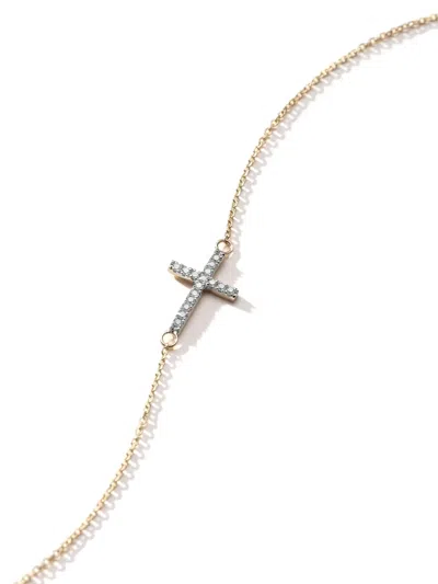 Mateo 14k Yellow Gold Cross Mini Diamonds Bracelet In Gold