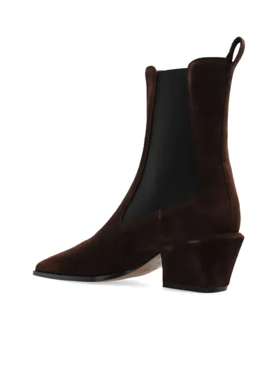 Paris Texas Pointed-toe Block-heel Boots In Brown