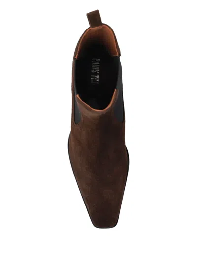Paris Texas Pointed-toe Block-heel Boots In Brown