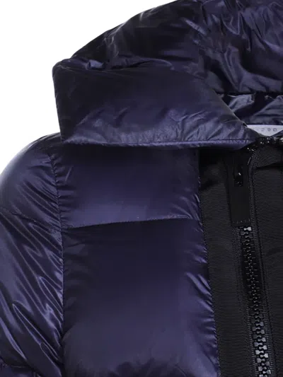 Sacai Asymmetric-zip Padded Jacket In Blue