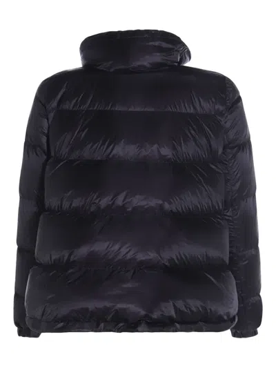 Sacai Black Nylon Down Jacket In Blue