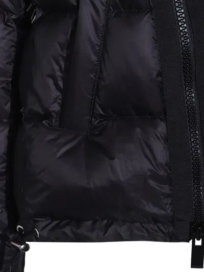 Sacai Black Nylon Down Jacket In Blue