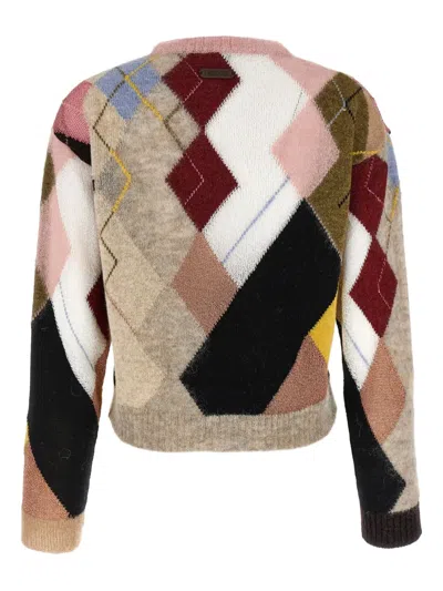 Moschino Knitwear Crew Neck Long Sleeves Soft Texture In Multi