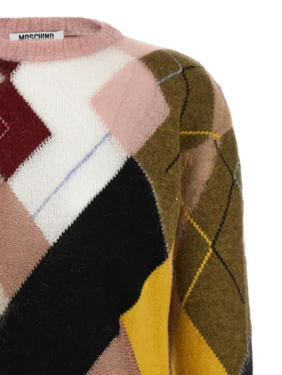 Moschino Knitwear Crew Neck Long Sleeves Soft Texture In Multi