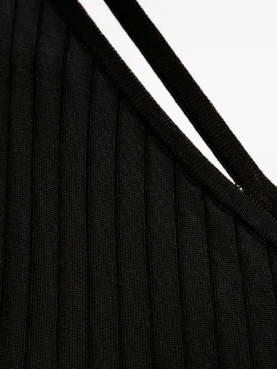 Hugo Boss One-shoulder Ribbed-knit Midi Dress