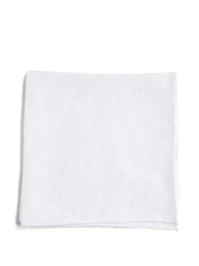 D4.0 Linen Pocket Square In White
