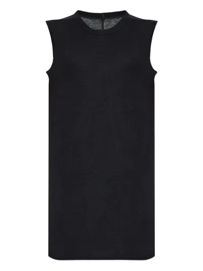Rick Owens Round-neck Sleeveless Vest In Black