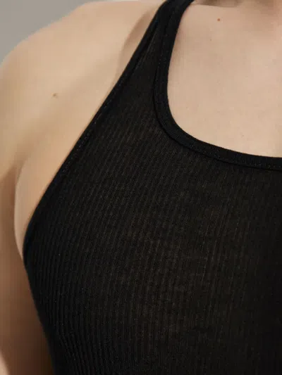 Rick Owens Ribbed Racerback Vest In Black
