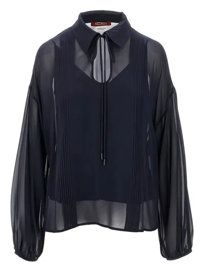 Max Mara Studio Top Woman Blue In Blue