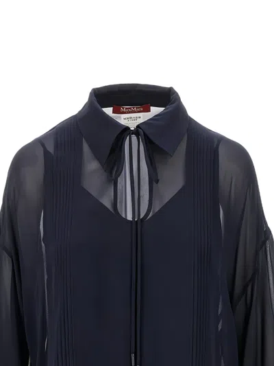 Max Mara Studio Top Woman Blue In Blue