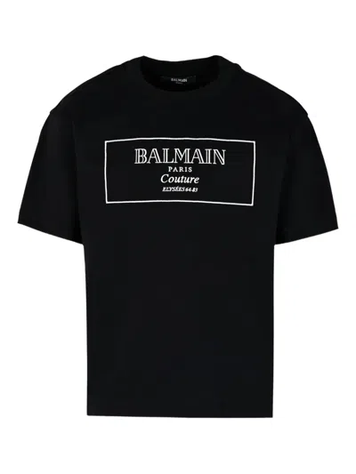 Balmain Logo-embroidered T-shirt In Black