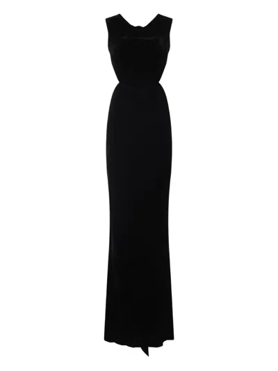 Rick Owens Black Evening Dress With Deep V-neckline And Cutout Detail