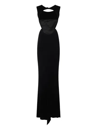 Rick Owens Black Evening Dress With Deep V-neckline And Cutout Detail