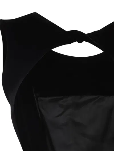 Rick Owens Black Evening Dress With Deep V-neckline And Cutout Detail
